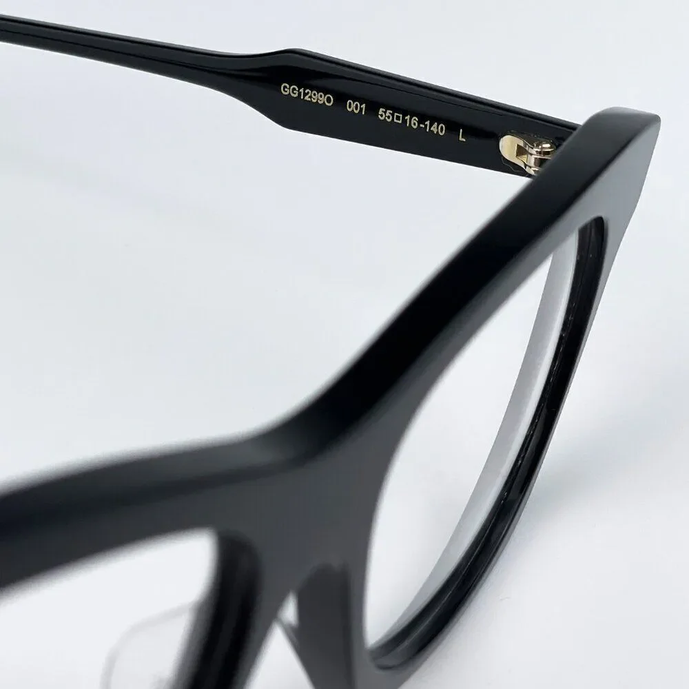 SALE! NEW Gucci GG1299O 001 Black Square Women Eyeglasses